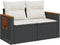 vidaXL - Tuinbank - 2-zits - met - kussens - poly - rattan - zwart