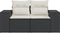 vidaXL - Tuinbank - 2-zits - met - kussens - poly - rattan - zwart