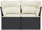 vidaXL - Tuinbank - 2-zits - met - kussens - poly - rattan - zwart
