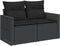 vidaXL - Tuinbank - 2-zits - met - kussens - poly - rattan - zwart