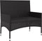 vidaXL - Tuinbank - 2-zits - met - kussens - poly - rattan - zwart