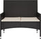 vidaXL - Tuinbank - 2-zits - met - kussens - poly - rattan - zwart