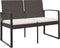 vidaXL - Tuinbank - 2-zits - met - kussens - polypropeen - rattan - bruin
