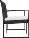vidaXL - Tuinbank - 2-zits - met - kussens - polypropeen - rattan - zwart