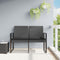 vidaXL - Tuinbank - 2-zits - met - kussens - polypropeen - rattan - donkergrijs