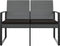 vidaXL - Tuinbank - 2-zits - met - kussens - polypropeen - rattan - donkergrijs
