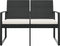 vidaXL - Tuinbank - 2-zits - met - kussens - polypropeen - rattan - zwart