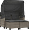 vidaXL - Tuinbank - 2-zits - met - luifel - en - voetenbanken - poly - rattan - grijs