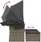 vidaXL - Tuinbank - 2-zits - met - luifel - en - voetenbanken - poly - rattan - grijs