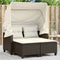 vidaXL - Tuinbank - 2-zits - met - luifel - en - voetenbanken - poly - rattan - bruin