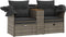 vidaXL - Tuinbank - 2-zits - met - luifel - en - voetenbanken - poly - rattan - grijs