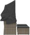 vidaXL - Tuinbank - 2-zits - met - luifel - en - voetenbanken - poly - rattan - grijs