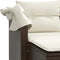 vidaXL - Tuinbank - 2-zits - met - luifel - en - voetenbanken - poly - rattan - bruin