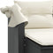 vidaXL - Tuinbank - 2-zits - met - luifel - en - voetenbanken - poly - rattan - zwart