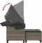 vidaXL - Tuinbank - 2-zits - met - luifel - en - voetenbanken - poly - rattan - grijs