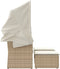 vidaXL - Tuinbank - 2-zits - met - luifel - en - voetenbanken - poly - rattan - beige