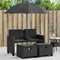 vidaXL - Tuinbank - 2-zits - met - parasol - en - voetenbanken - poly - rattan - zwart