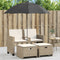 vidaXL - Tuinbank - 2-zits - met - parasol - en - voetenbanken - poly - rattan - beige