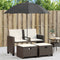 vidaXL - Tuinbank - 2-zits - met - parasol - en - voetenbanken - poly - rattan - bruin