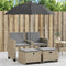 vidaXL - Tuinbank - 2-zits - met - parasol - en - voetenbanken - poly - rattan - beige