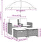 vidaXL - Tuinbank - 2-zits - met - parasol - en - voetenbanken - poly - rattan - beige
