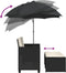 vidaXL - Tuinbank - 2-zits - met - parasol - en - voetenbanken - poly - rattan - zwart
