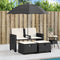 vidaXL - Tuinbank - 2-zits - met - parasol - en - voetenbanken - poly - rattan - zwart