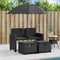 vidaXL - Tuinbank - 2-zits - met - parasol - en - voetenbanken - poly - rattan - zwart