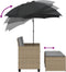 vidaXL - Tuinbank - 2-zits - met - parasol - en - voetenbanken - poly - rattan - beige