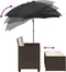 vidaXL - Tuinbank - 2-zits - met - parasol - en - voetenbanken - poly - rattan - bruin