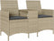 vidaXL - Tuinbank - 2-zits - met - tafel - en - kussens - poly - rattan - lichtgrijs