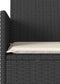 vidaXL - Tuinbank - 2-zits - met - tafel - en - kussens - poly - rattan - zwart