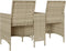 vidaXL - Tuinbank - 2-zits - met - tafel - en - kussens - poly - rattan - lichtgrijs