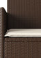 vidaXL - Tuinbank - 2-zits - met - tafel - en - kussens - poly - rattan - bruin