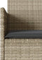 vidaXL - Tuinbank - 2-zits - met - tafel - en - kussens - poly - rattan - lichtgrijs