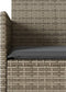 vidaXL - Tuinbank - 2-zits - met - tafel - en - kussens - poly - rattan - grijs