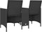 vidaXL - Tuinbank - 2-zits - met - tafel - en - kussens - poly - rattan - zwart