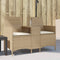 vidaXL - Tuinbank - 2-zits - met - tafel - en - kussens - poly - rattan - beige