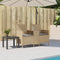 vidaXL - Tuinbank - 2-zits - met - tafel - en - kussens - poly - rattan - beige