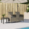 vidaXL - Tuinbank - 2-zits - met - tafel - en - kussens - poly - rattan - grijs