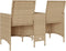 vidaXL - Tuinbank - 2-zits - met - tafel - en - kussens - poly - rattan - beige