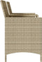 vidaXL - Tuinbank - 2-zits - met - tafel - en - kussens - poly - rattan - lichtgrijs