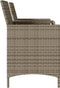 vidaXL - Tuinbank - 2-zits - met - tafel - en - kussens - poly - rattan - grijs