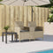 vidaXL - Tuinbank - 2-zits - met - tafel - en - kussens - poly - rattan - lichtgrijs