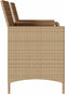 vidaXL - Tuinbank - 2-zits - met - tafel - en - kussens - poly - rattan - beige
