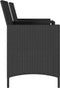 vidaXL - Tuinbank - 2-zits - met - tafel - en - kussens - poly - rattan - zwart