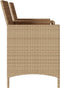 vidaXL - Tuinbank - 2-zits - met - tafel - en - kussens - poly - rattan - beige