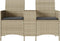 vidaXL - Tuinbank - 2-zits - met - tafel - en - kussens - poly - rattan - lichtgrijs