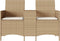 vidaXL - Tuinbank - 2-zits - met - tafel - en - kussens - poly - rattan - beige