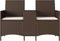 vidaXL - Tuinbank - 2-zits - met - tafel - en - kussens - poly - rattan - bruin